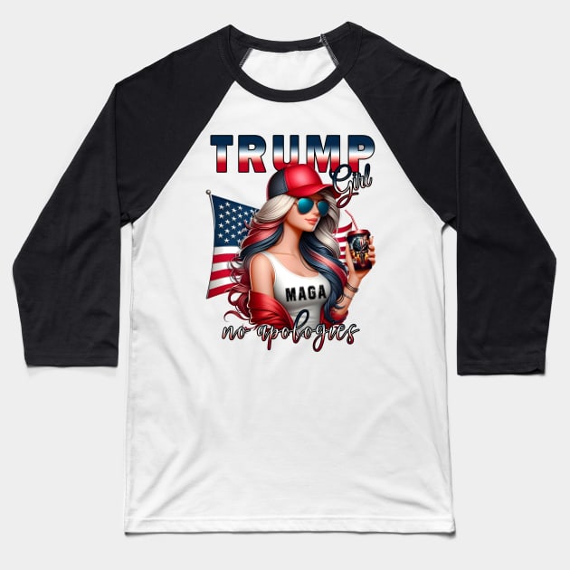 Trump Girl, Make America Great Again, American Woman, MAGA Baseball T-Shirt by artbyGreen